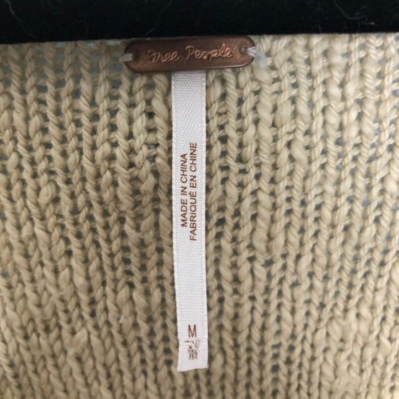 NWOT Free People Road Trip Stripe Henley Pebble Combo Medium Sweater Knit Beachy - Picture 3 of 11